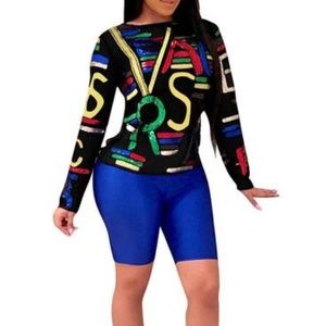 LETTER PRINT FASHION WOMEN 2 PIECE SET